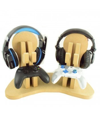 18mm Freestanding MDF Double Gaming Headset & Two Double X Box Controller Holders - X Box Controller Base 